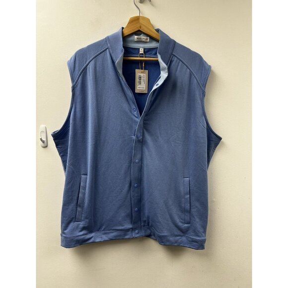 Peter Millar Vest Mens Blue Bonnet Beaumont Snap Golf Lightweight Stretch Sz XL - Picture 7 of 10